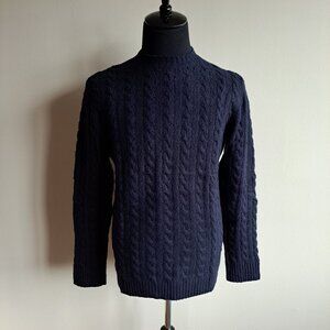 NEW Phil Petter Navy Knit Crewneck Wool Sweater Size XL